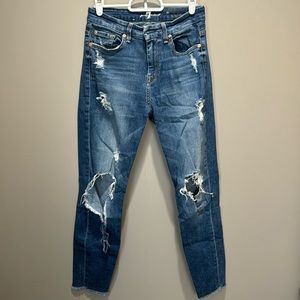 7 for all mankind high waisted ankle skinny Jean size 26